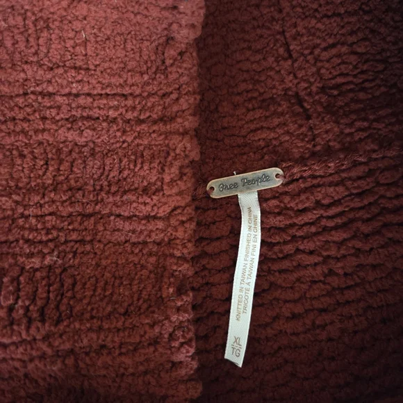 NWTs Free People Sweet Cranberry Be Yours Pullover Cowl Neck Sweater Cropped XL - Picture 5 of 9